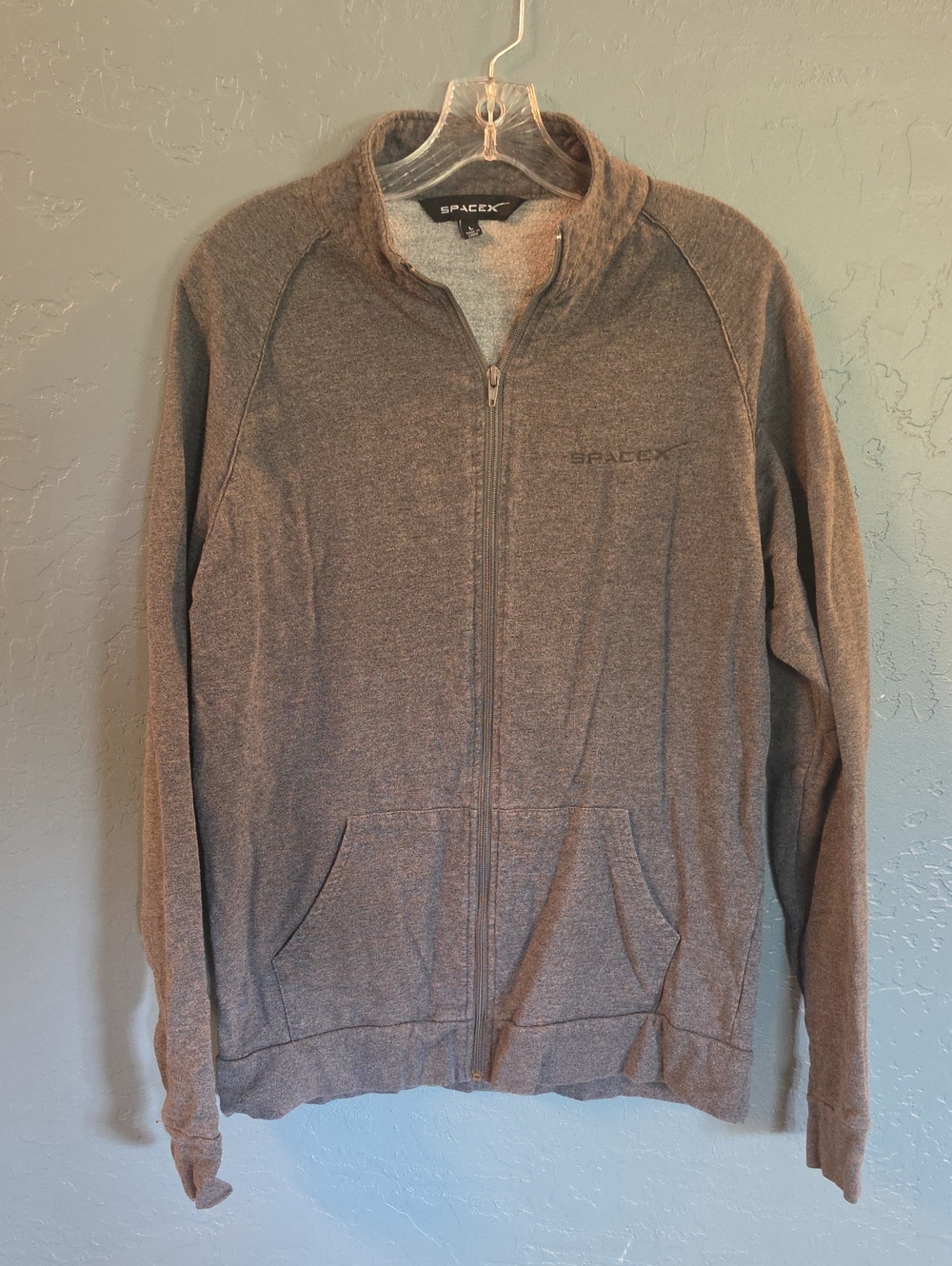SpaceX Full Zip Men's Gray Zip-Up Sweater Jacket